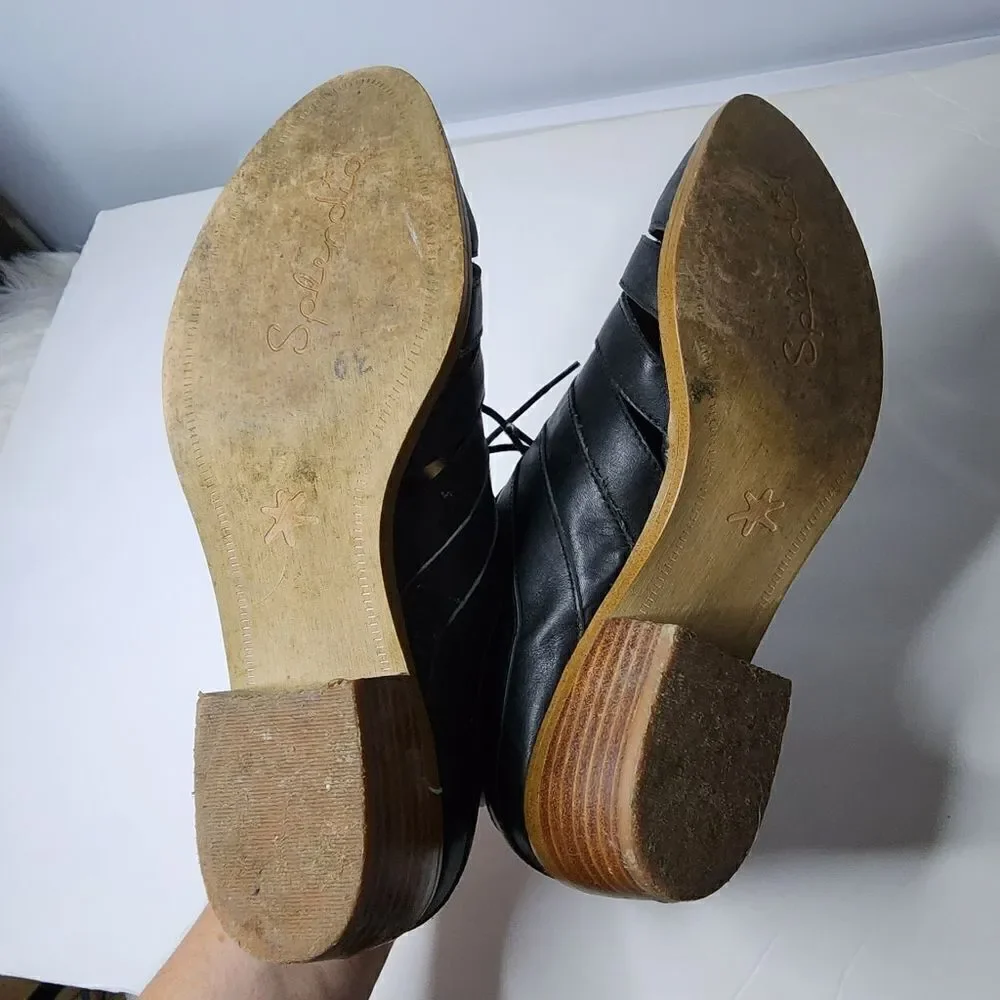 Splendid bootie shoes black dress tie women's 8.5